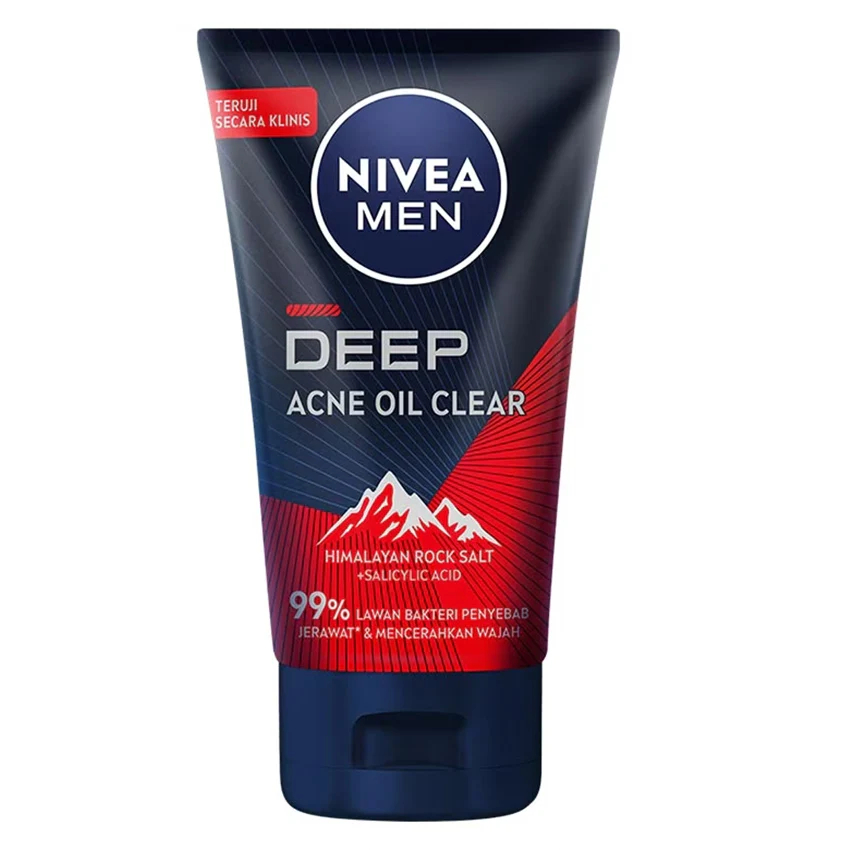 Nivea Men Deep Acne Oil Clear Facial Wash 100ml Sabun Cuci Muka Pria