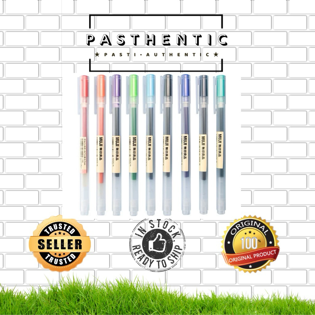 Muji Gel Ink Ballpoint Pen Cap Type Pulpen 0.38 / 0.5 / 0.7