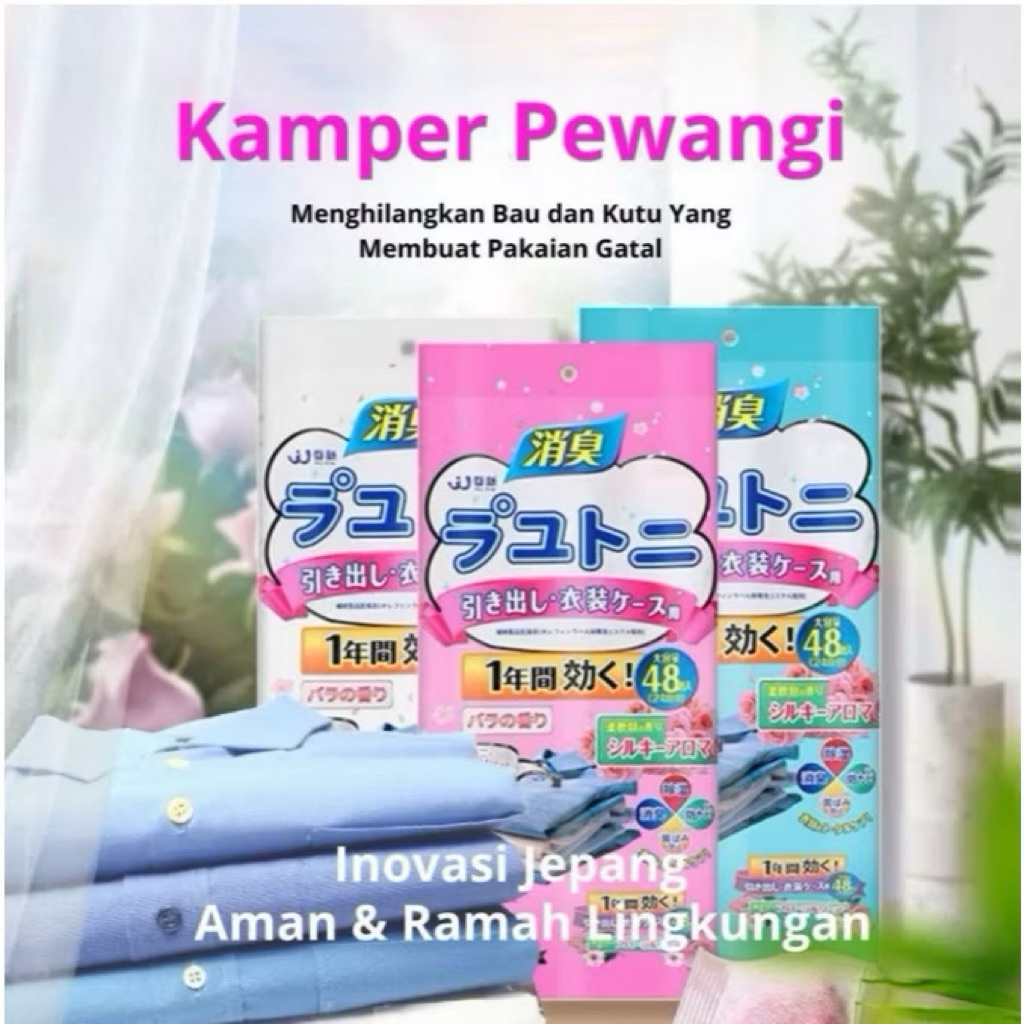 Kamper Lemari Pakaian Penghilang Bau Anti Jamur/ Pewangi Lemari Pakaian Isi 48PCS