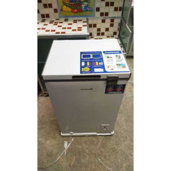 chest freezer changhong freezer box changhong 100 liter garansi resmi 5 tahun resmi free anter palem