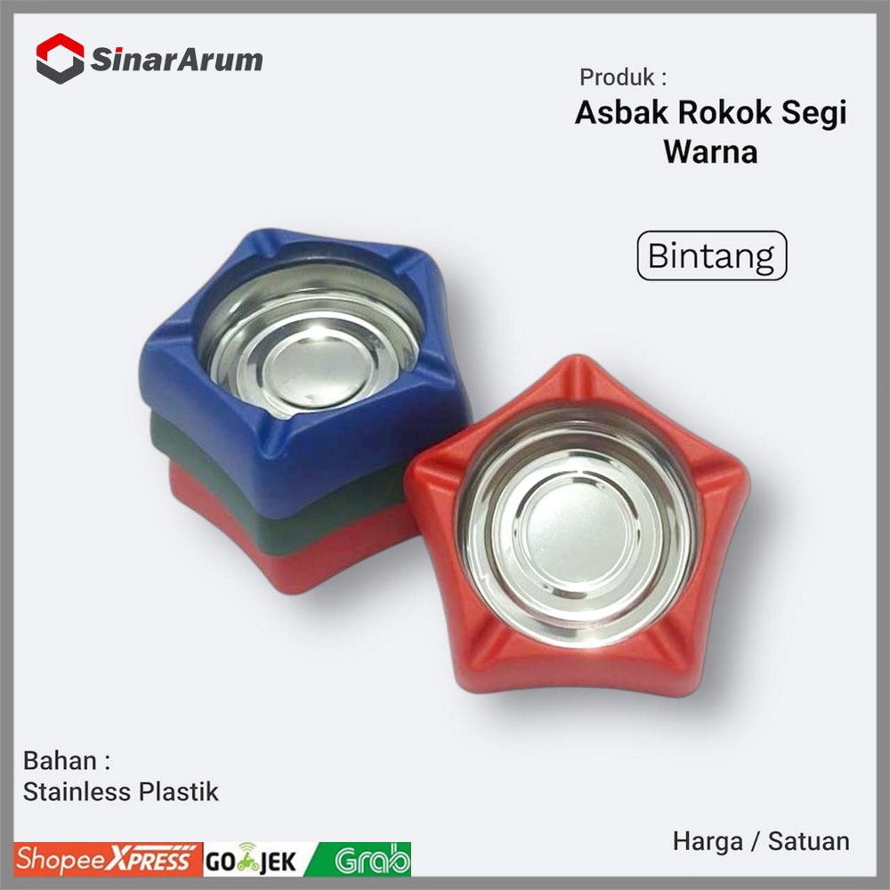 Asbak Rokok Stainless / Tempat Puntung Rokok Stainless Bintang