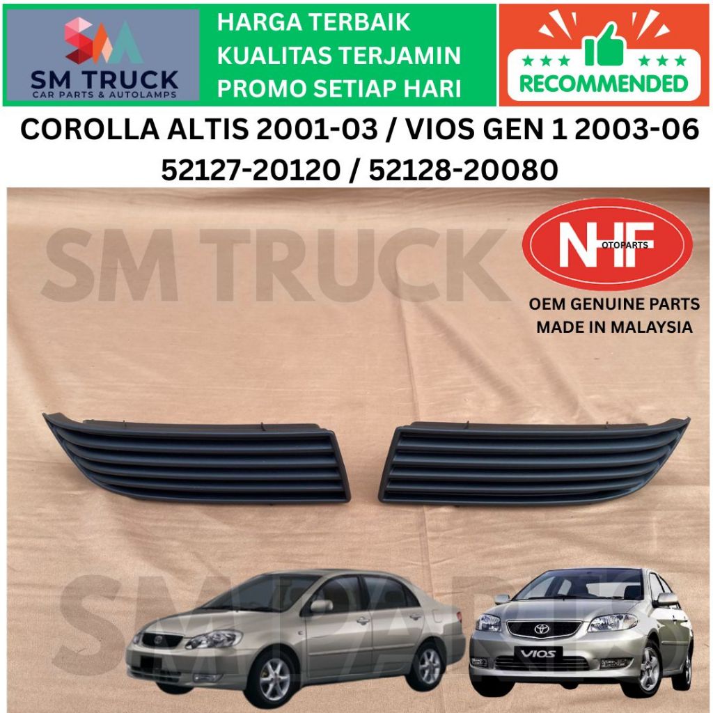 52128/7-20080 COVER FOG LAMP TUTUP LAMPU KABUT COROLLA ALTIS 2001 2002 VIOS LIMO GEN 1 2003 2004 200