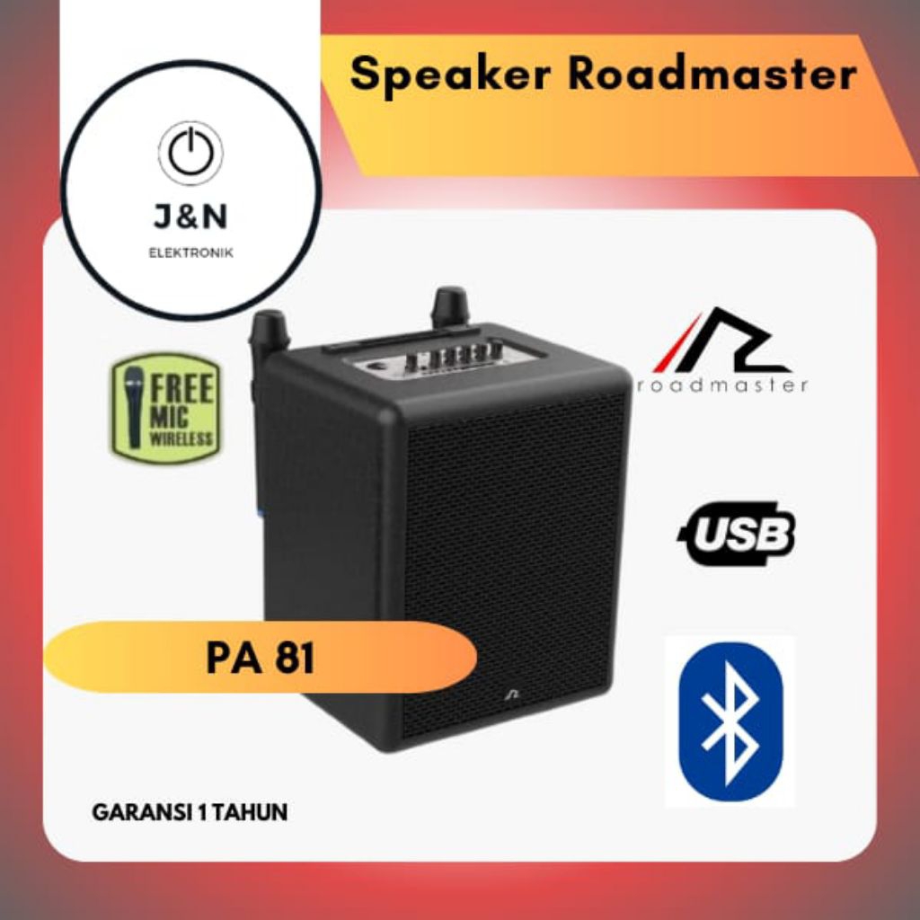 Speaker Bluetooth Portable Roadmaster PA 81 GARANSI RESMI Free mic 2