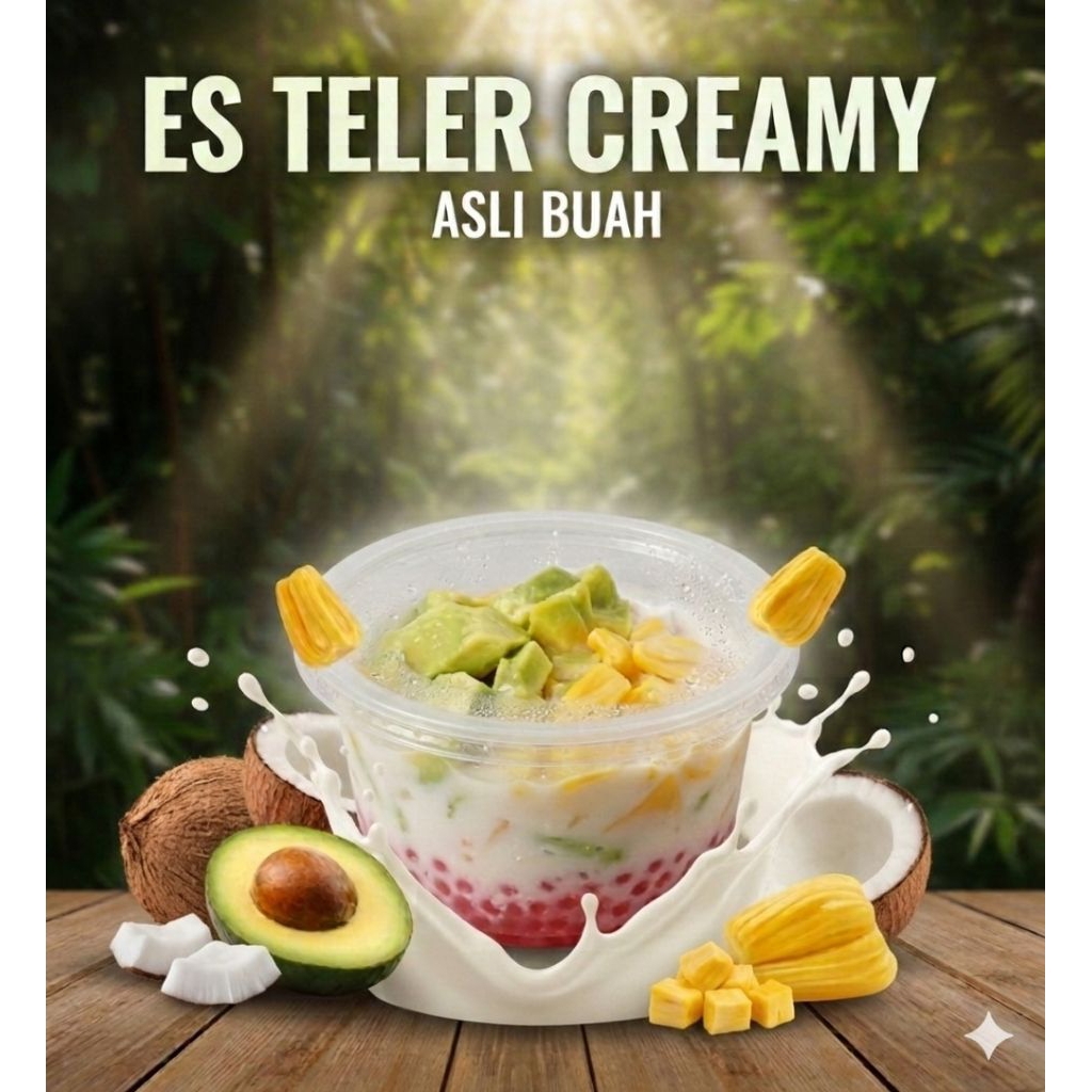 Es Teler Creamy (Nangka+Alpukat+Jelly Kelapa+Sagu mutiara)
