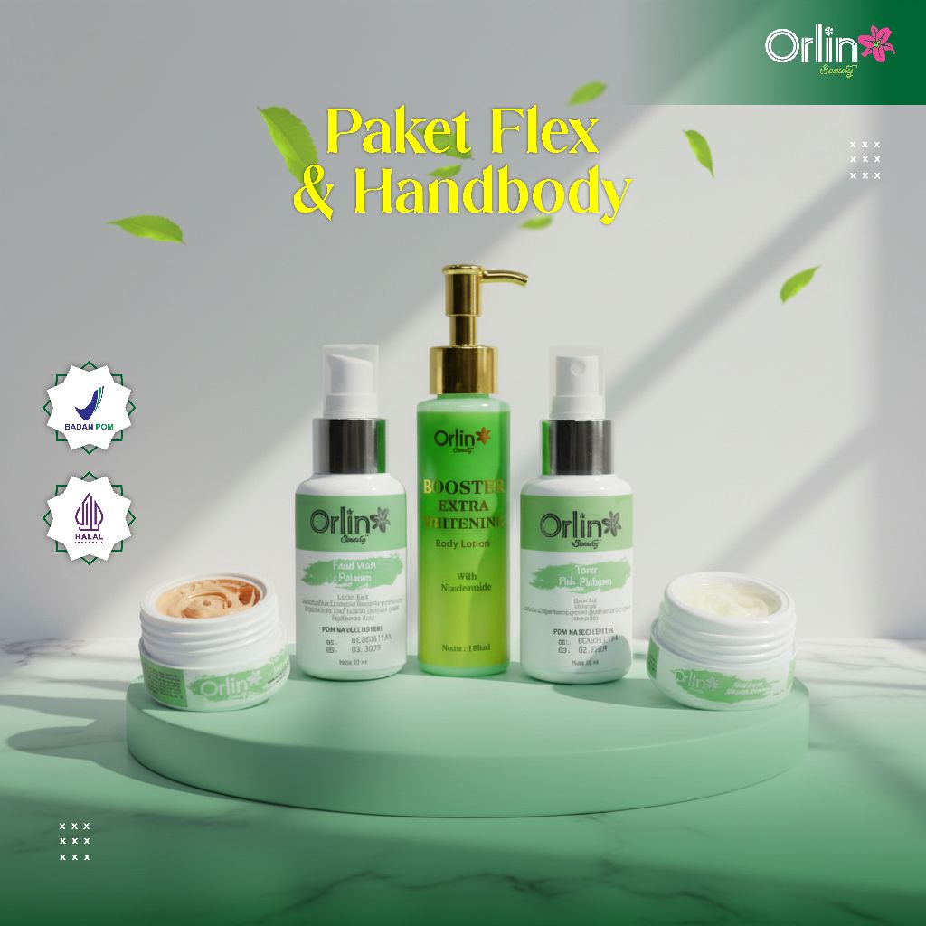 ORLIN BEAUTY SKINCARE - Paket Flek Combo | Facial Wash Toner Day Cream Night Cream + Booster Extra W