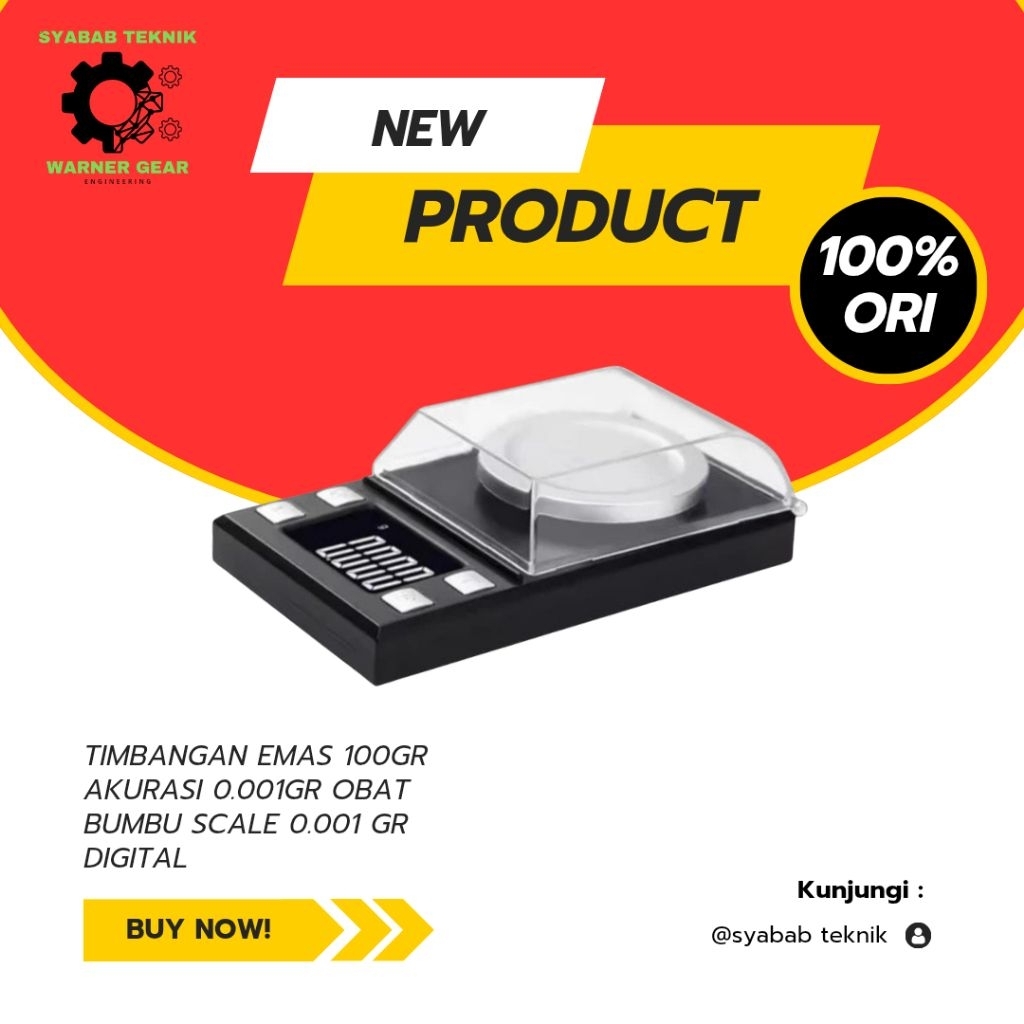 Timbangan Emas 100gr Akurasi 0.001gr Obat Bumbu Scale 0.001 gr Digital
