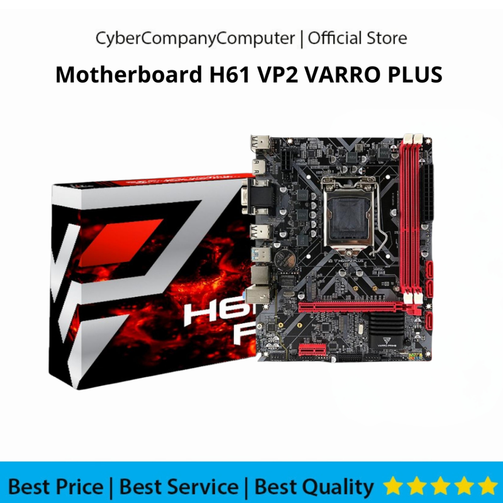 Motherboard Gaming H61 VP2 Varro Plus Intel Nvme Socket Lga 1155 Gen2/3 Micro ATX - Mainboard H61 VP