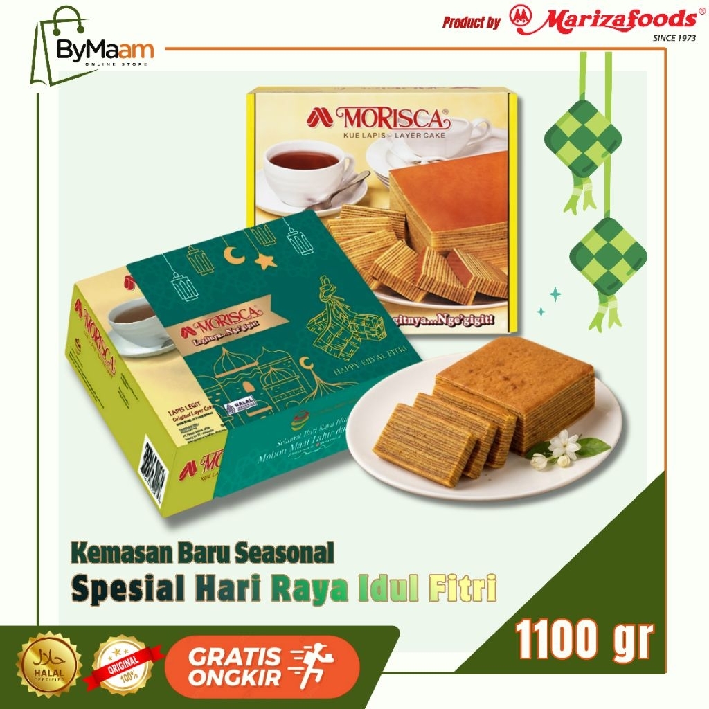 MORISCA Kue Lapis Legit Aneka Rasa 1100 gr | Layer Cake Varian Original, Srikaya, Coklat Kelapa Coco