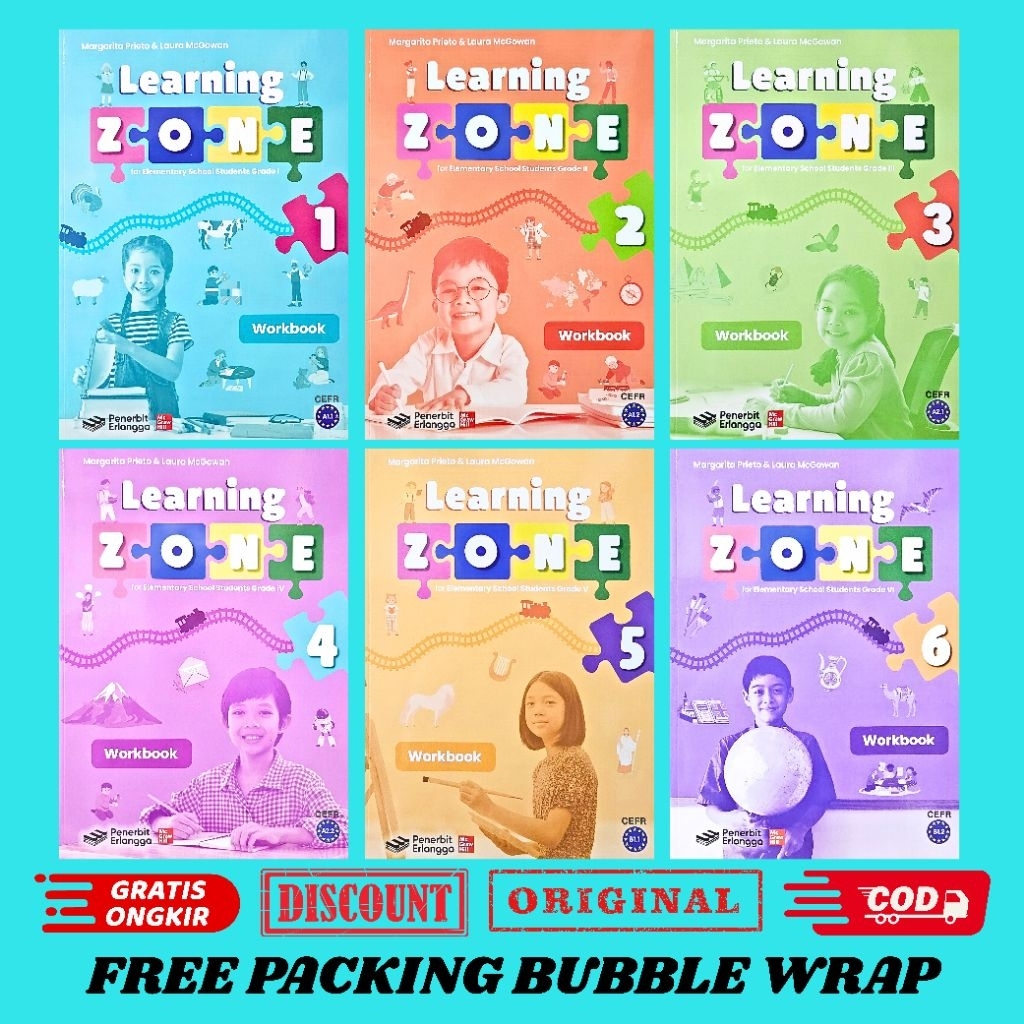 Erlangga Buku Learning Zone Workbook Kelas 1,2,3,4,5,6 SD Original