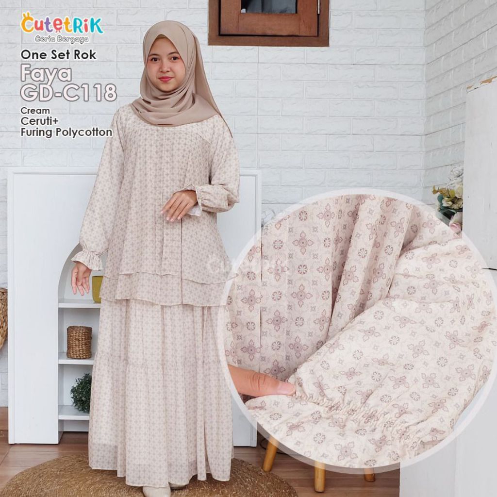 Cutetrik Set Rok Tunik Anak Perempuan Set Baju Muslim Anak Remaja