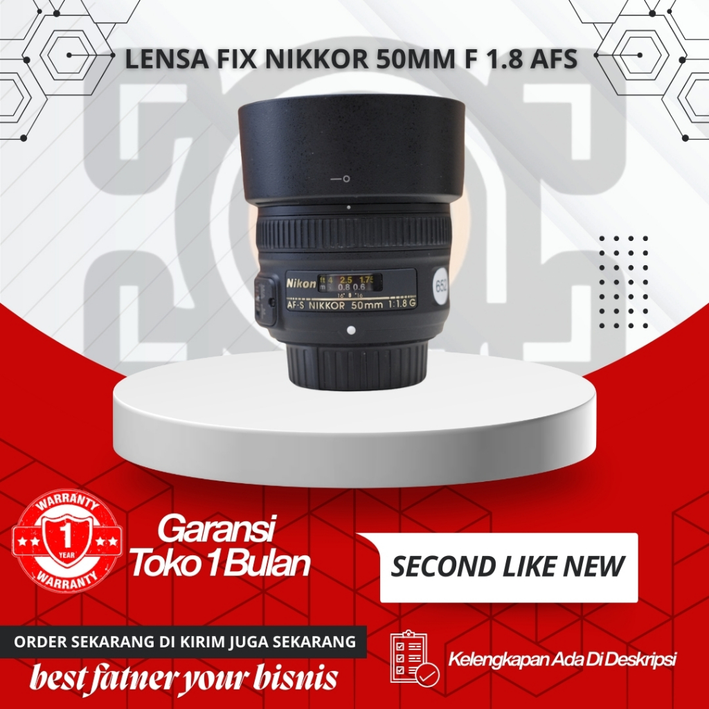 Lensa Fix Nikkor 50mm F 1.8 AFS For Nikon Mulus