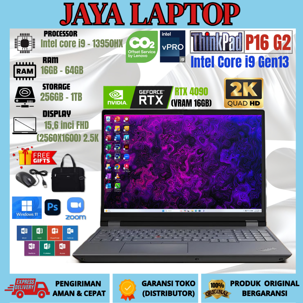 LAPTOP WORKSTATION KELAS TINGGI P16 G2 Intel Core i9 Gen 13950HX Nvidia RTX 4090 LAPTOP KHUSUS UNTUK