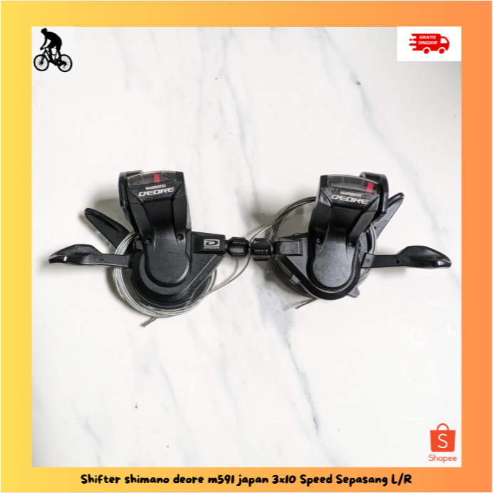 Shifter shimano deore m591 japan 3x10 Speed Sepasang L/R