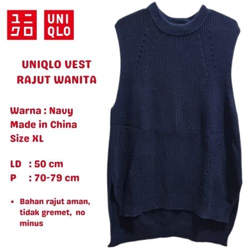 UNIQLO - Vest Rajut Wanita (Navy)