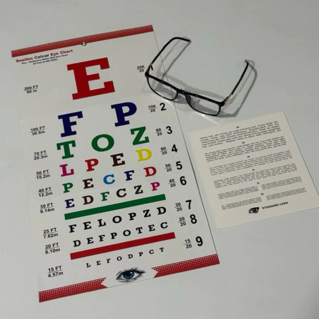 Snellen Colour Eye Chart & Jaeger / Reading Card , M.E.I