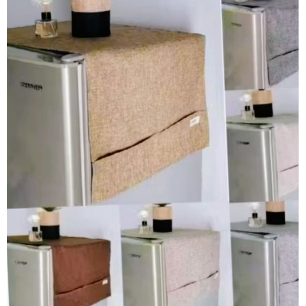 TUTUP KULKAS DENIM POLOS /TUTUP KULKAS KAIN AESTHETIC / COVER KULKAS MINIMALIS / TAPLAK KULKAS / TAP