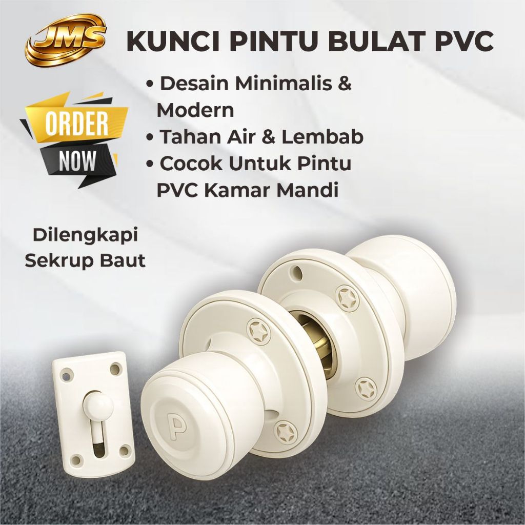 Kunci Pintu Bulat Pvc Kamar Mandi / Knop Gagang Pintu Kamar Mandi Pvc / Gagang Pintu PVC untuk Kamar