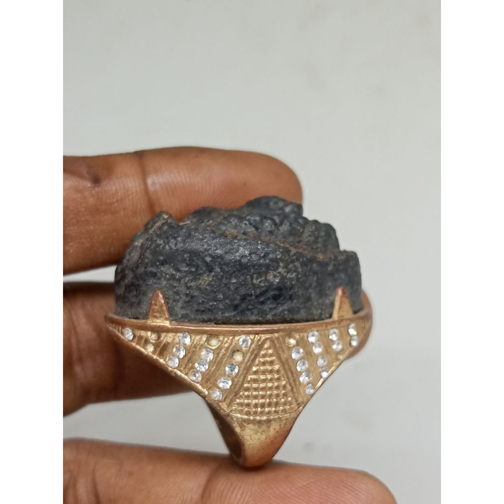 akik cincin batu hitam asli ukuran jari 10