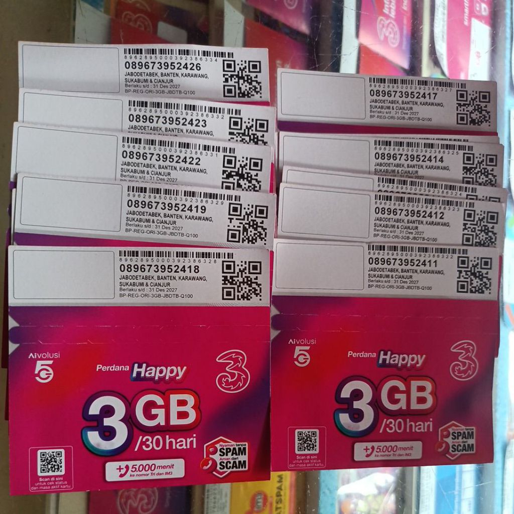 Kartu Perdana Tri dengan Kuota Internet Nasional dan Lokal