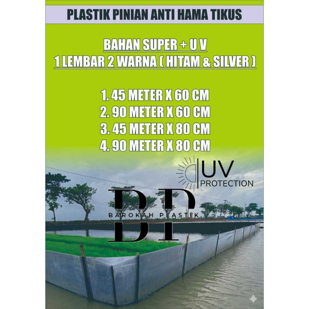 PROMO PLASTIK FIBER PAGAR SAWAH WARNA HITAM -SILVER BAHAN SUPER + ANTI UV