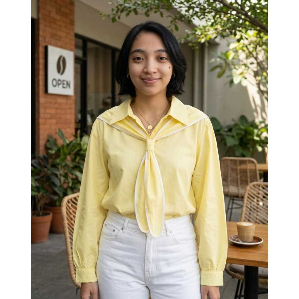 Liza Blouse / Katun Poplin Tokai / kemeja formal non formal elegan variasi shall