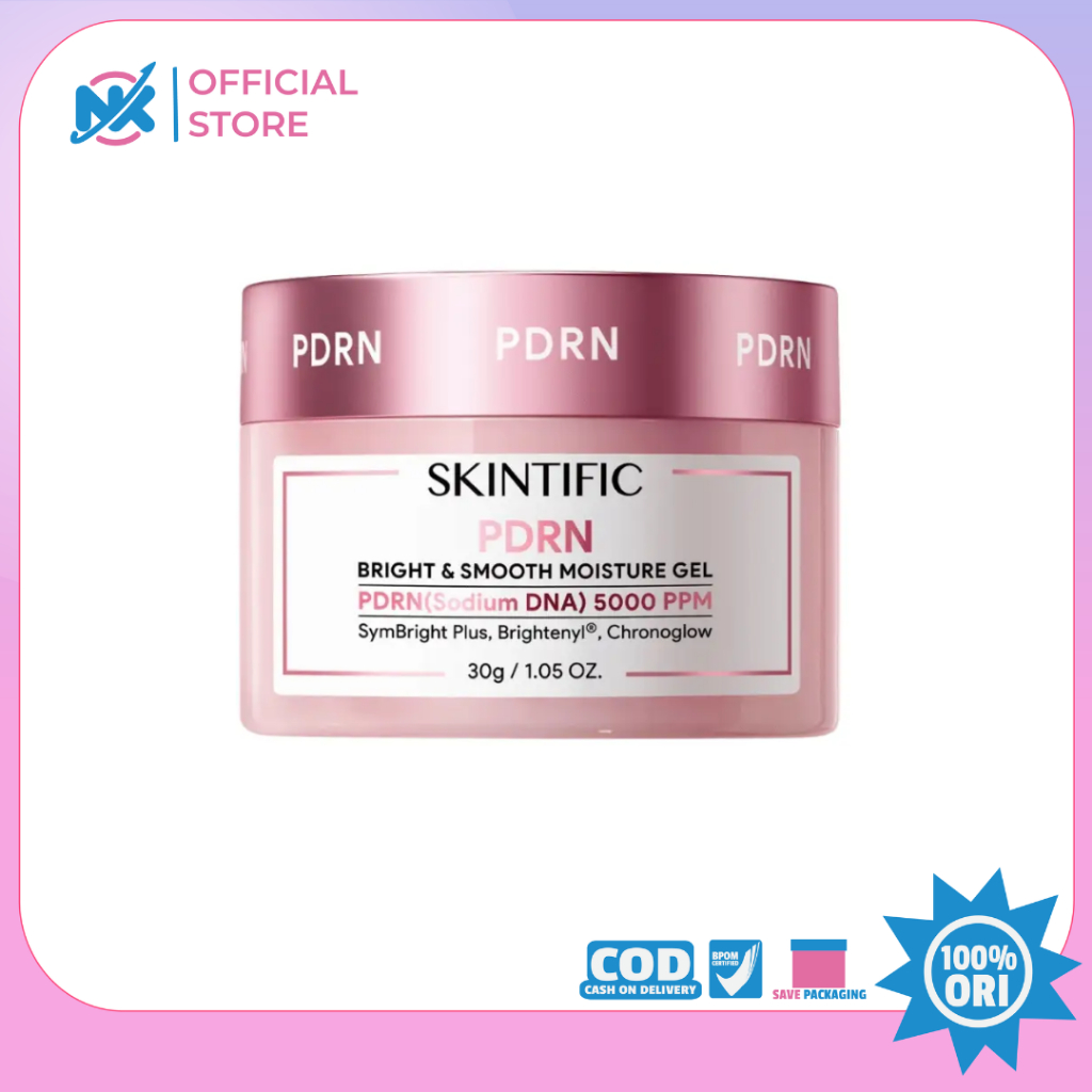 SKINTIFIC-PDRN Bright & Smooth Moisturizer Brightening Hydrating Cream Wajah untuk Semua Jenis Kulit
