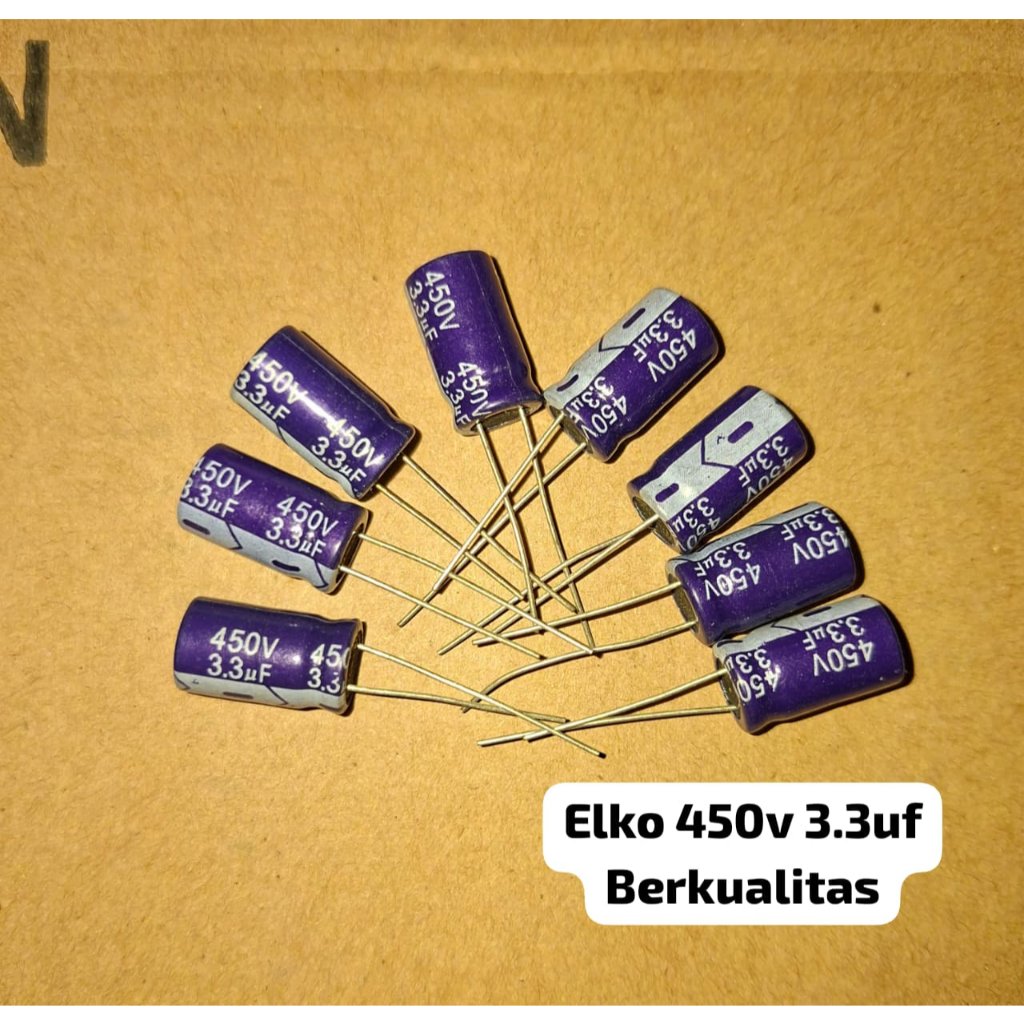 10Pcs Elko 450v 3.3uf Elco 3.3uf 450V Berkualitas