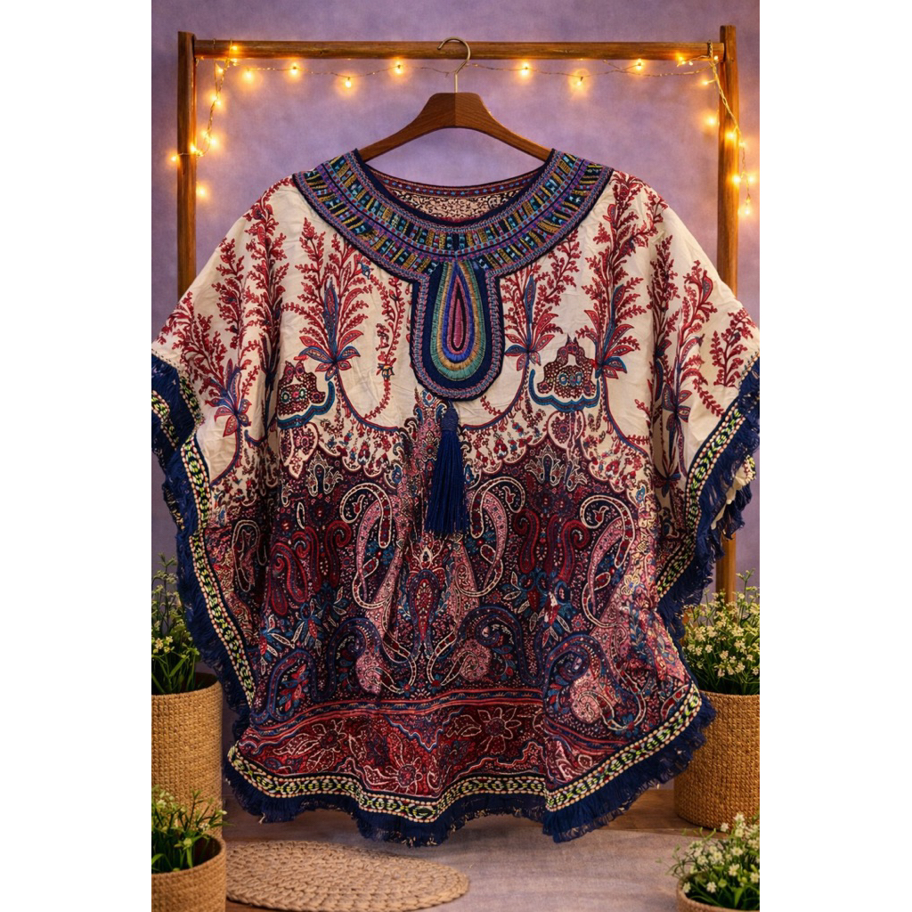 Baju Blouse Bohemian Batwing Katun Premium BKK