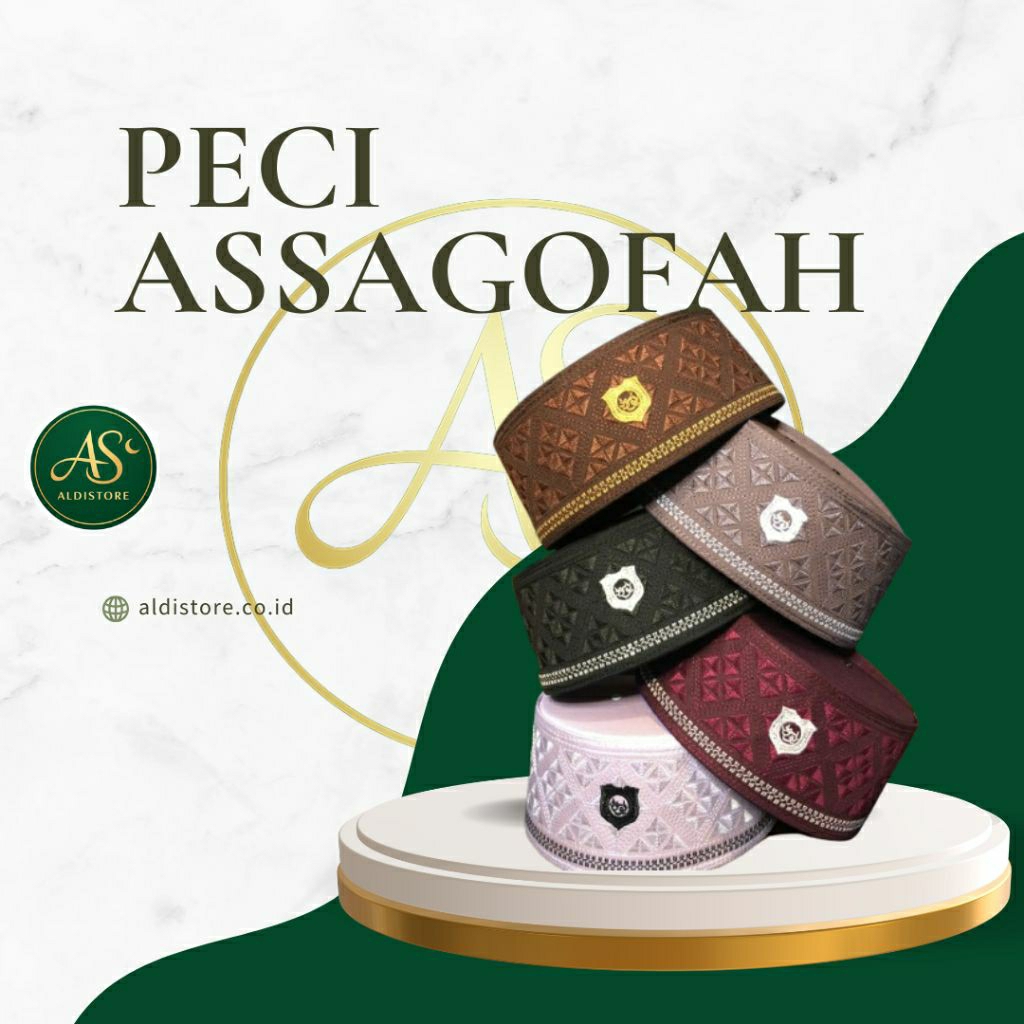 Peci Assagofah Original Hitam | Songkok Assagofah Dewasa | Peci Santri Premium