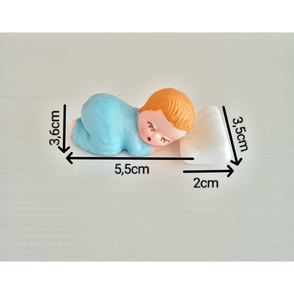 Hiasan kue baby tidur murah  / cake topper sleeping baby / maket baby dekorasi / baby one month / ba