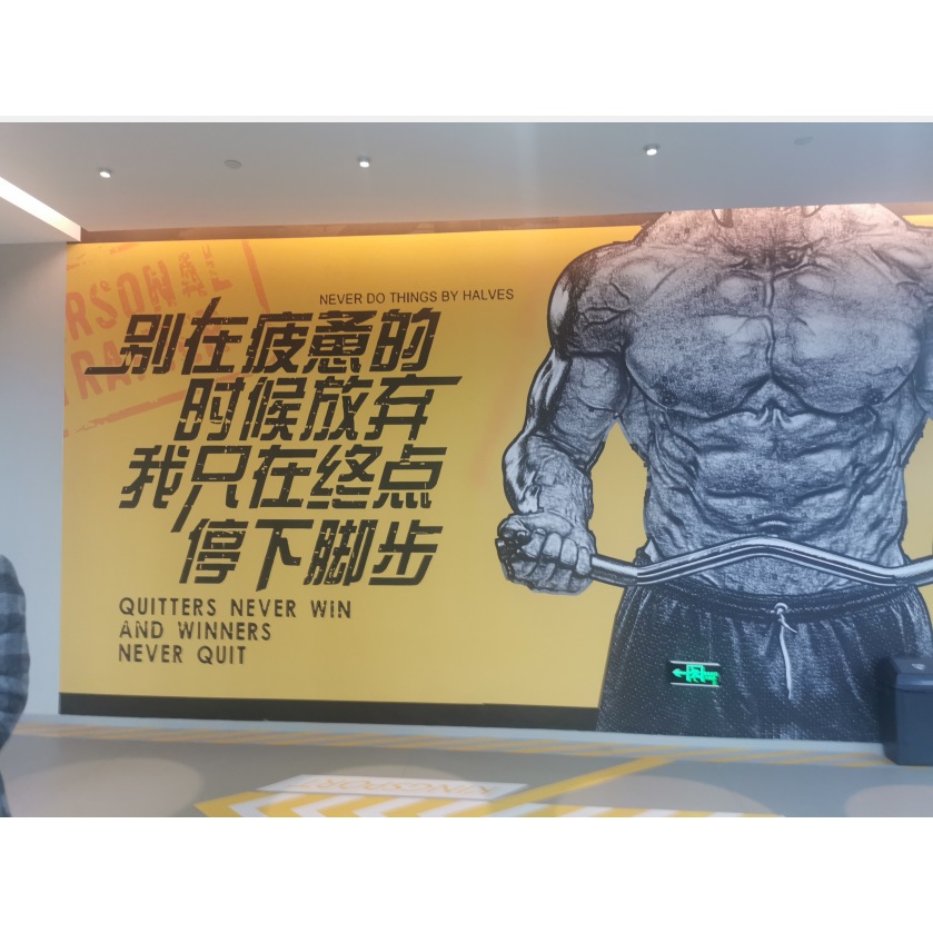 Gym dekorasi dinding kain industri angin olahraga poster latar belakang dinding dekorasi dinding gan