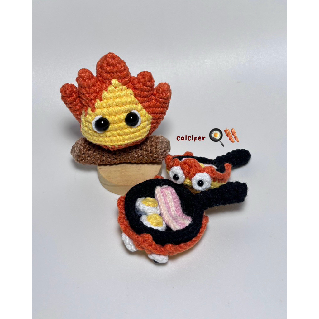 [Showii] Amigurumi Gantungan Kunci Ghibli Calcifer Rajut | Crochet Calcifer