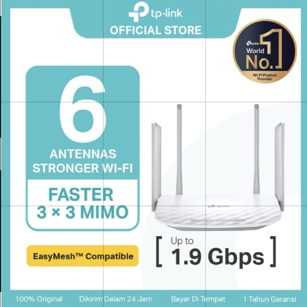 TP-Link Archer C86 | AC1900
Mall

WiFi 5 Router | Dual Band 2.4Ghz 5

Ghz | Gigabit | Mesh | Guest W