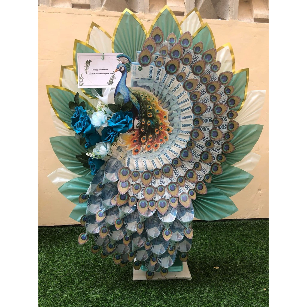 Buket Uang Merak 100 lembar