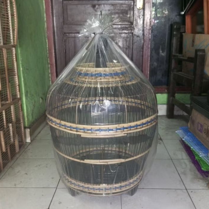 KANDANG BURUNG PUTER TEKUKUR ROTAN RAJUT SINTETIS - SANGKAR BURUNG