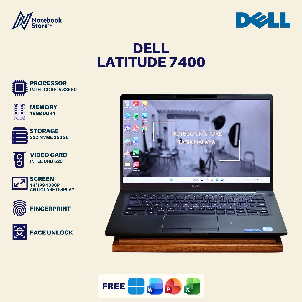 Dell Latitude 7400 Core i5 8365U Gen 8 16GB/256GB 14 inch 1080p Fingeprint Face Unlock Ultrabook Lap