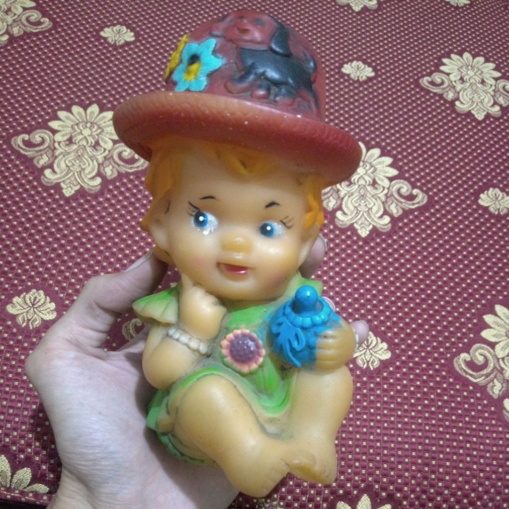 mainan boneka karet anak jadul vintage 17cm