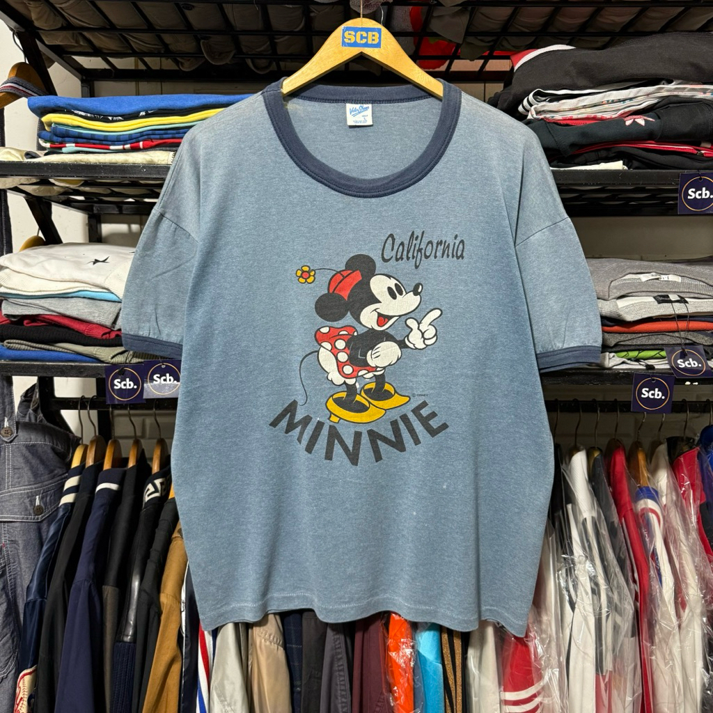 Vintage sunfaded disney velva sheen ringer tshirt kaos