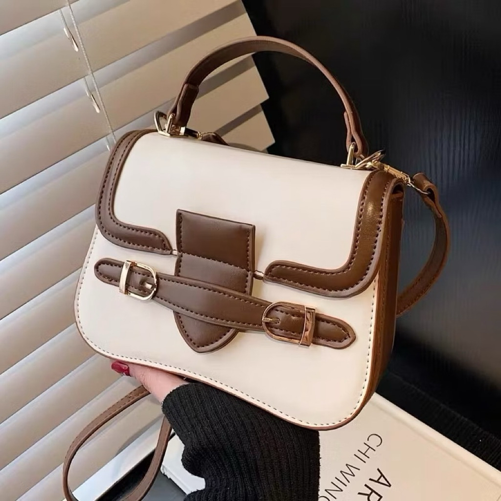 preloved sling bag handbag tas selempang putih coklat white coffee leather kulit