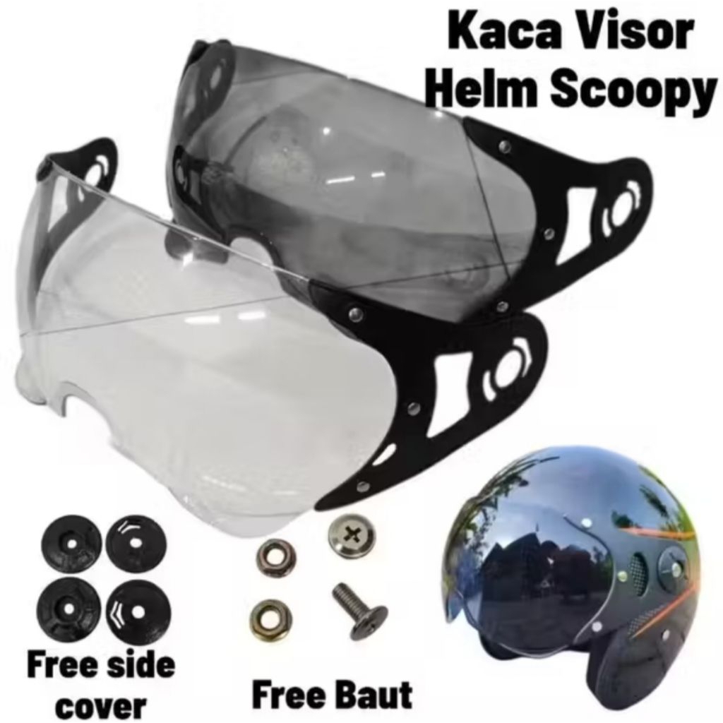 Kaca Helm Scoopy Kaca Mata Helm Honda Scoopy Bogo Pilot Bonus Baut 2Pc