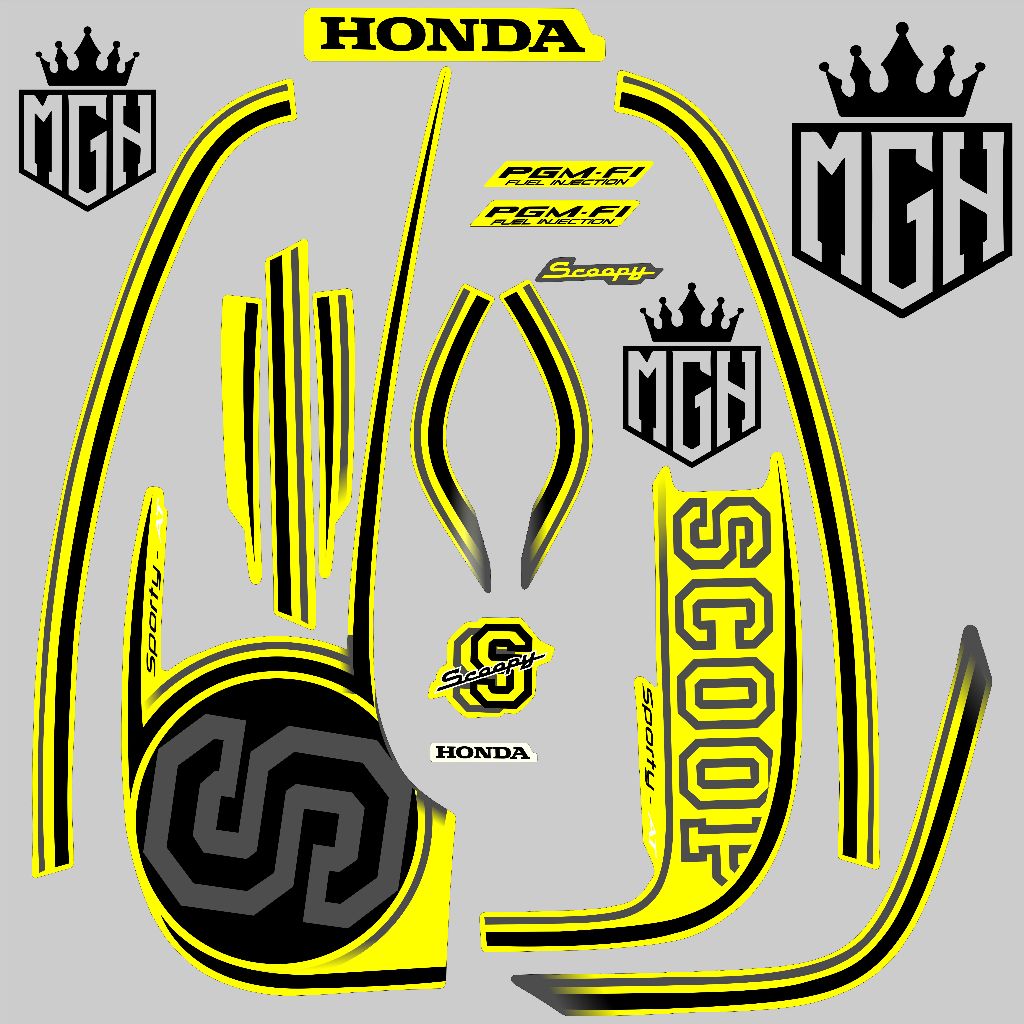 Stiker Scoopy Les Striping Scoopy Sporty - Stiker Sticker Striping Variasi Lis Honda Scoopy2014- 201