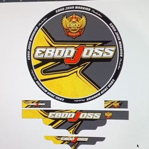 Sticker decal sangkar burung murai Ebod joss NO2 motip grafis kuning
