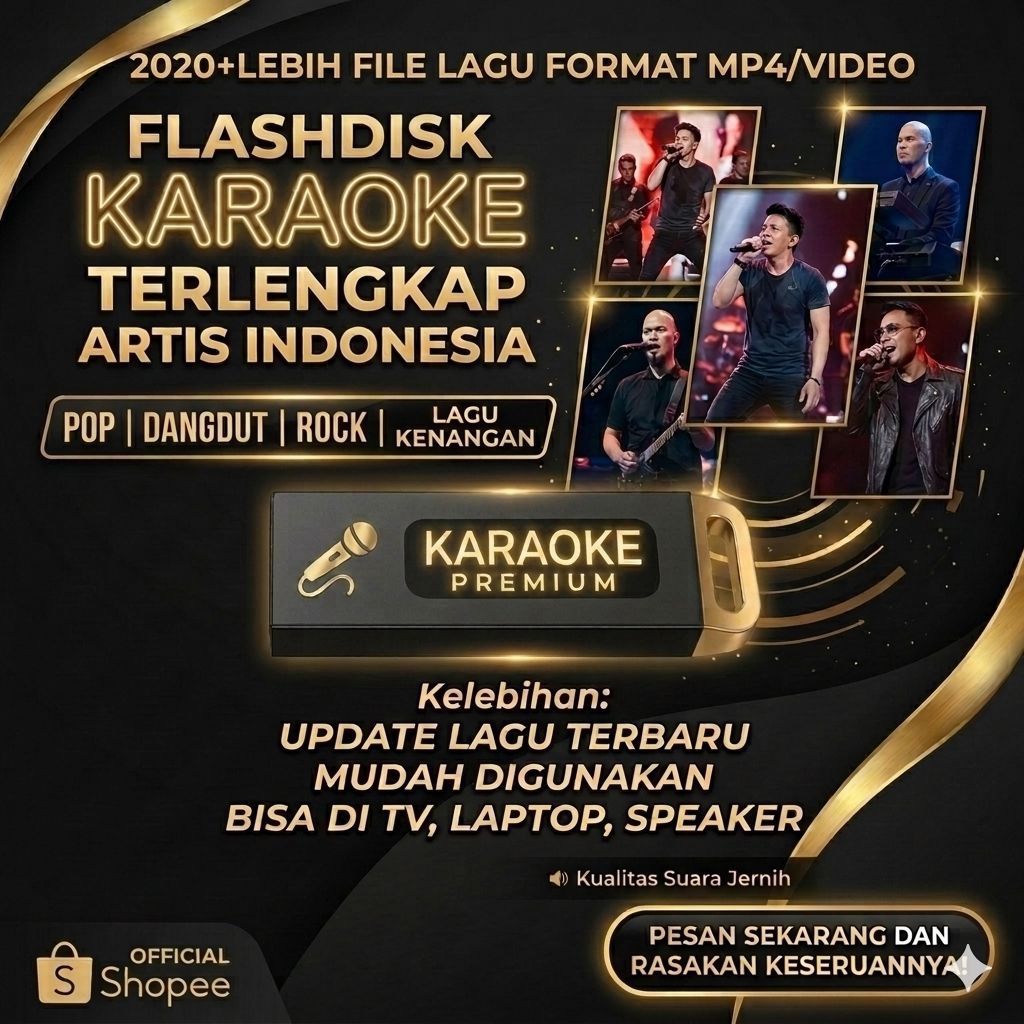 FLASHDISK LAGU KHUSUS KARAOKE 2020+ LEBIH FILE LAGU 32GB MP4/VIDEO BERBAGAI GENRE