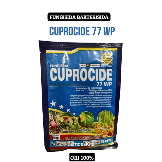 Fungisida CUPROCIDE 77 WP 100gr - Fungisida Dan Bakterisida Tembaga Hidroksida 77%