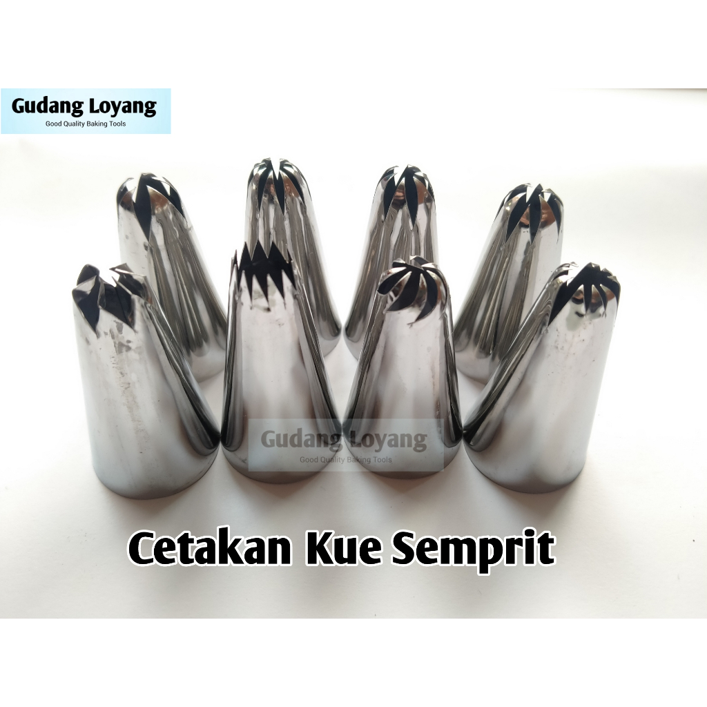 Paket 8pc Spuit Kue  Cetakan Kue Semprit Kue Churros Semprit Kue Sagu Spuit Dekorasi Tart Cetakan Ku