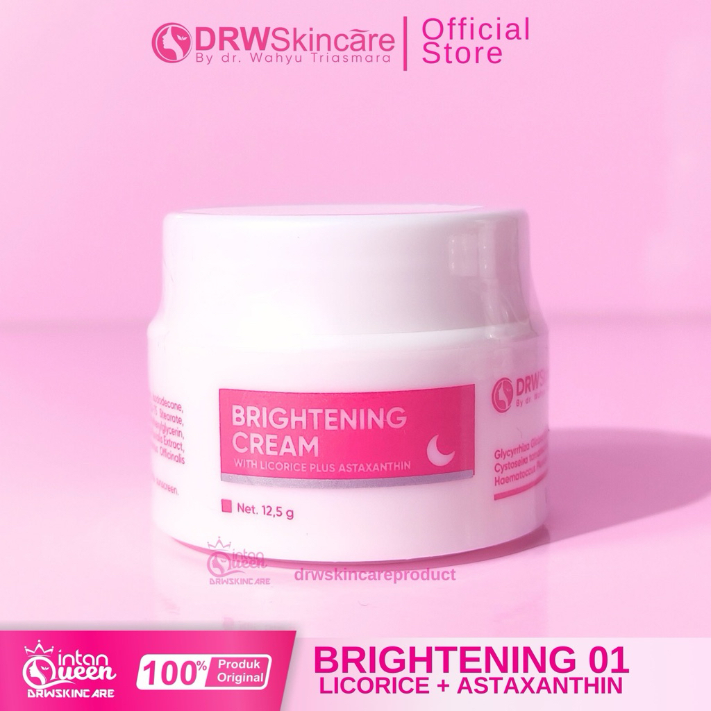 DRW Skincare Cream Malam Brightening Cream Withl Licorice Plus Astaxanthin Untuk Kusam Flek Hitam