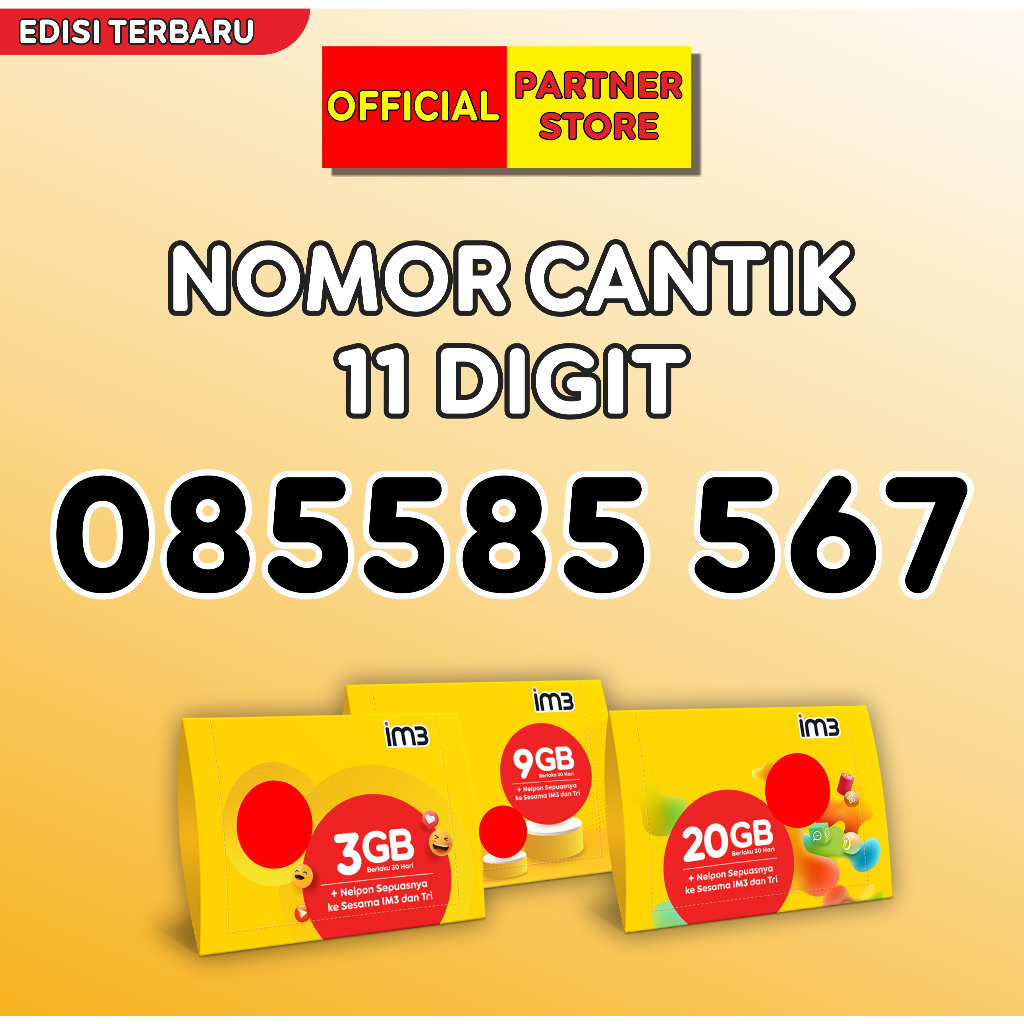 Kartu perdana Indosat Nomor Cantik Seri Berurutan