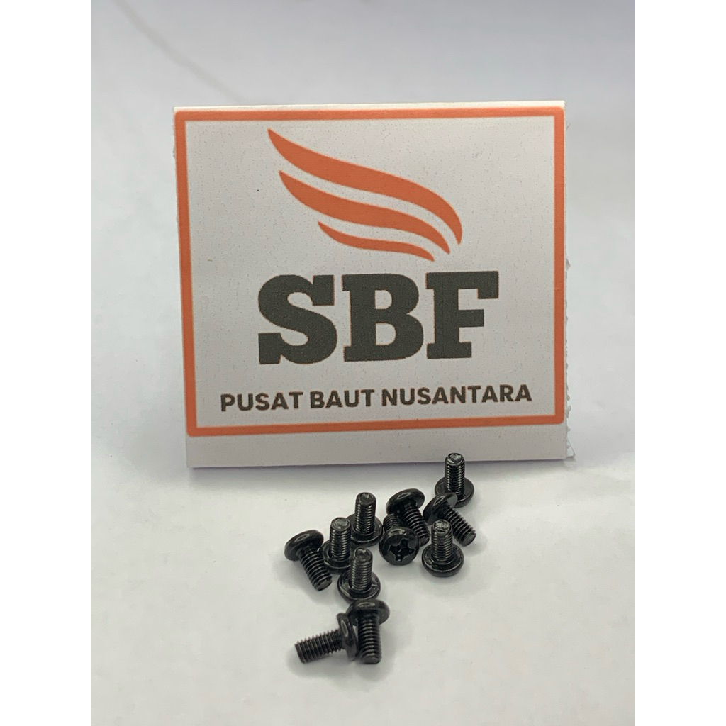 Baut JP M3x6mm hitam - SBF
