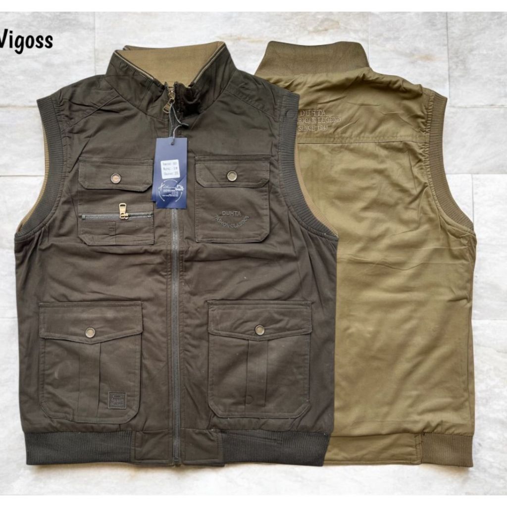 ROMPI JEEP IMPORT BOLAK BALIK PRIA polos tebal motor outdoor / Rompi parasut topi bisa dilepas