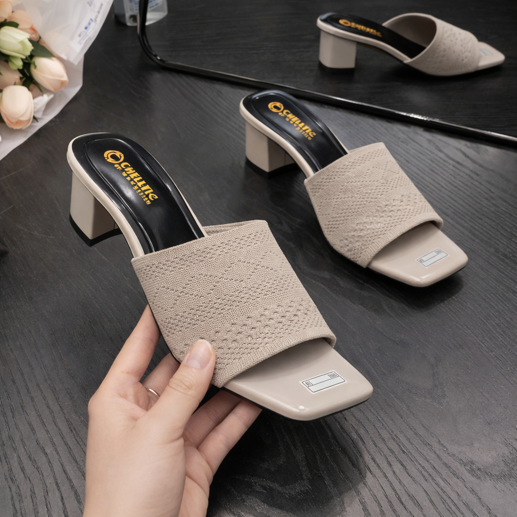 Sandal/Sepatu heels Hak Tahu Chungky Tali Jepit Wanita/Sendal Pesta Perempuan Hak Tinggi/Sepatu hill